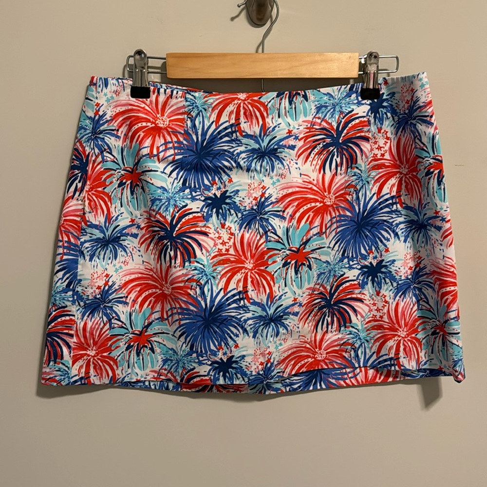 Lilly Pulitzer Red and Blue Floral Skirt